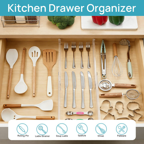 Vtopmart divider inside kitchen drawer organizing cutlery for faster access