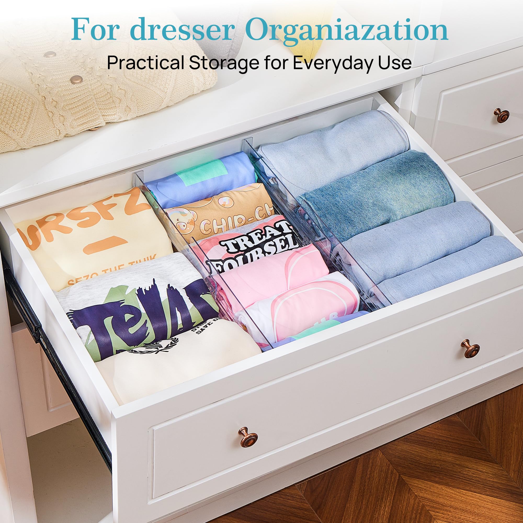Vtopmart dividers inside drawer organizing clothes vertically for faster selection