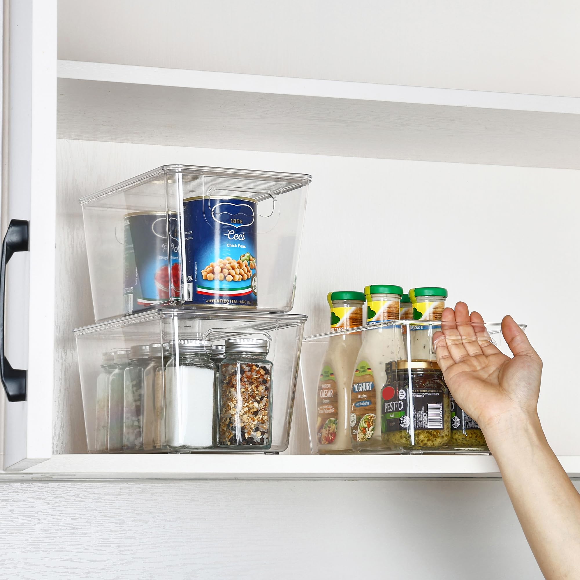 Vtopmart bin in refrigerator organizing condiments and jars