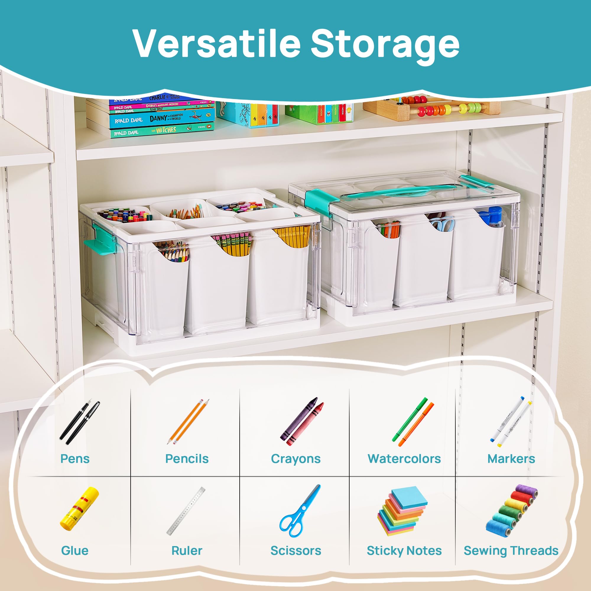 Vtopmart removable inserts arranged to show flexible compartment configurations