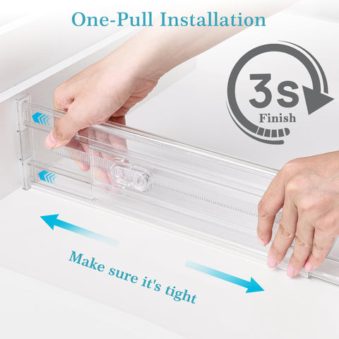Vtopmart hands installing divider demonstrating tool-free, quick setup