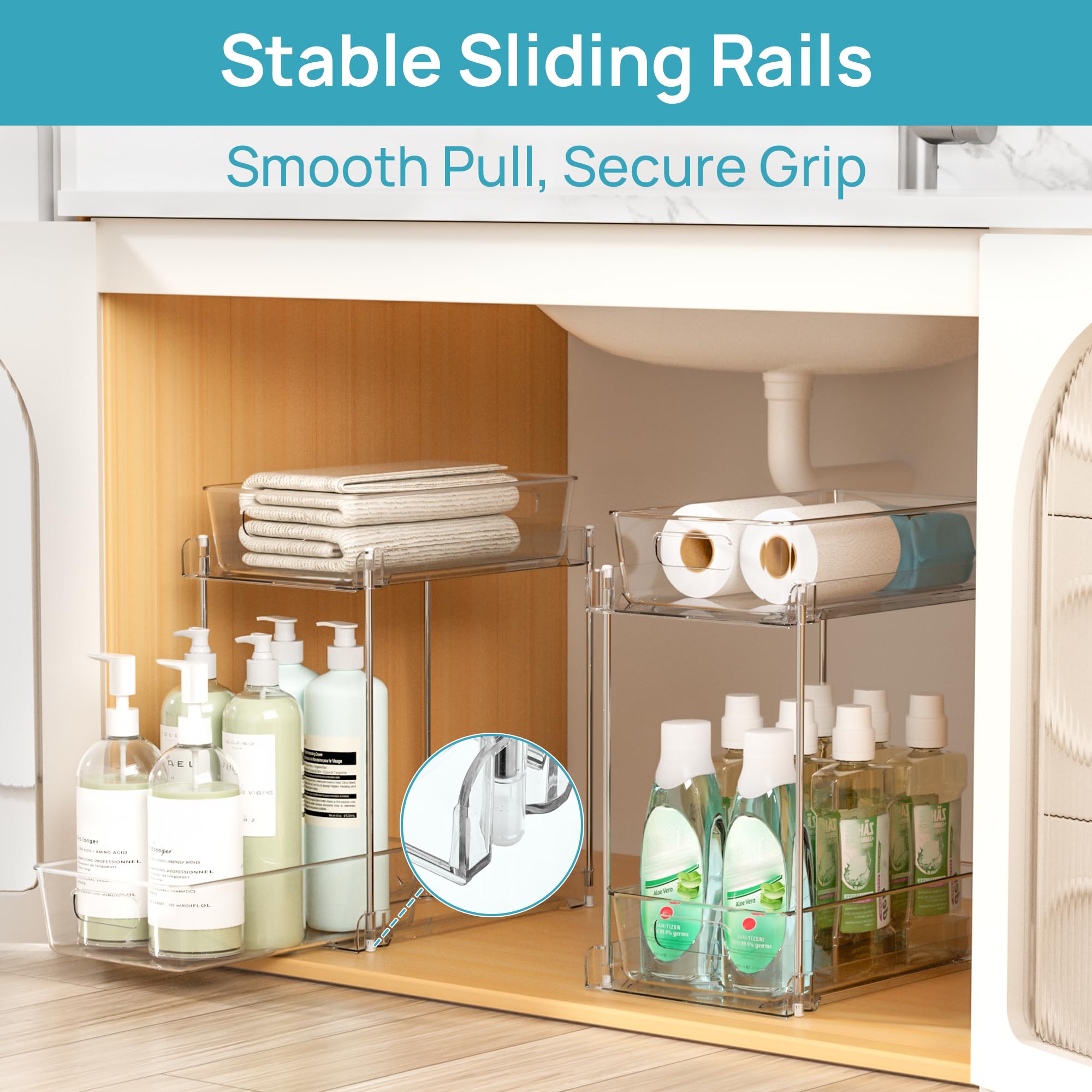 Vtopmart installed under sink demonstrating space-saving organization benefit