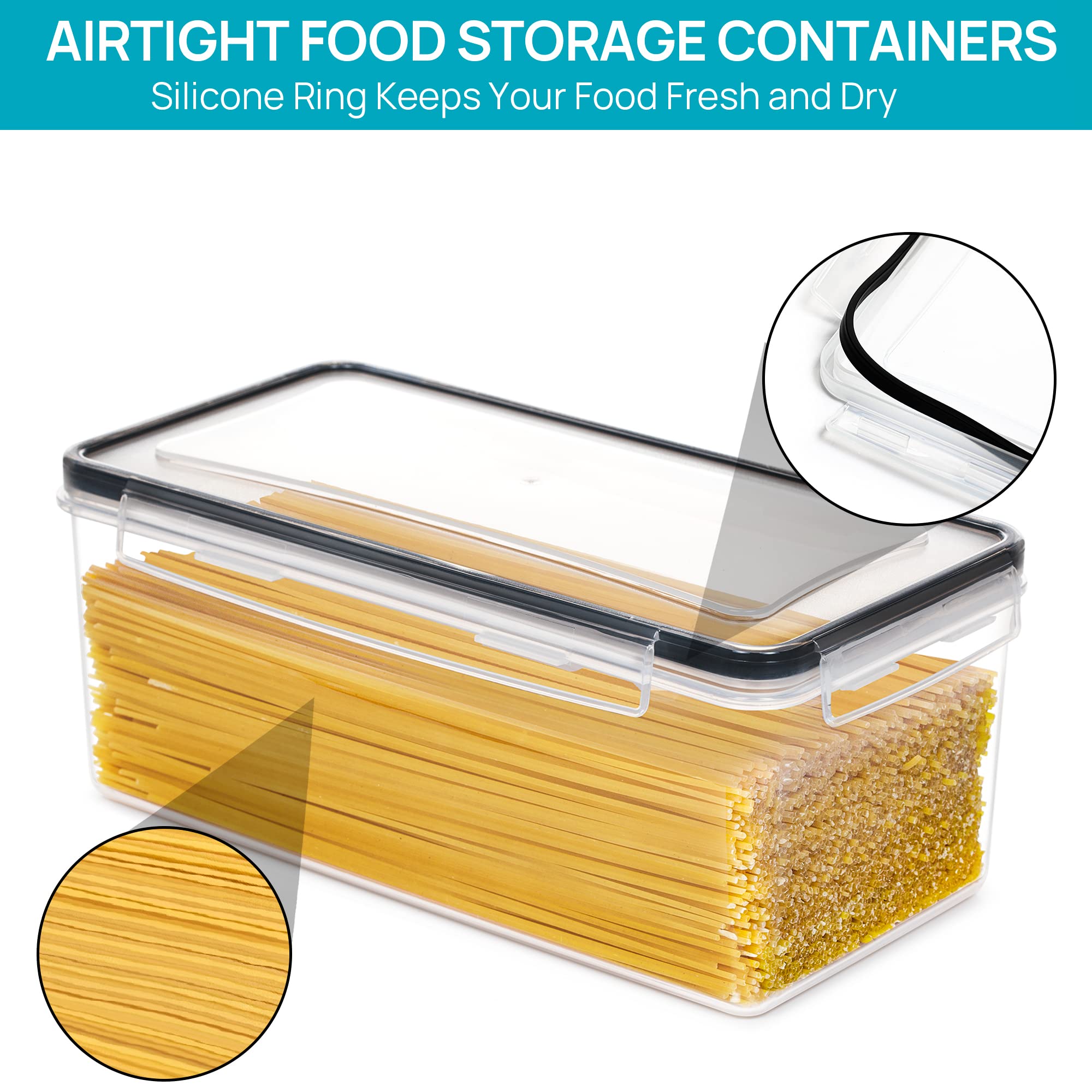 Vtopmart close-up of side-lock lid demonstrating secure sealing benefit