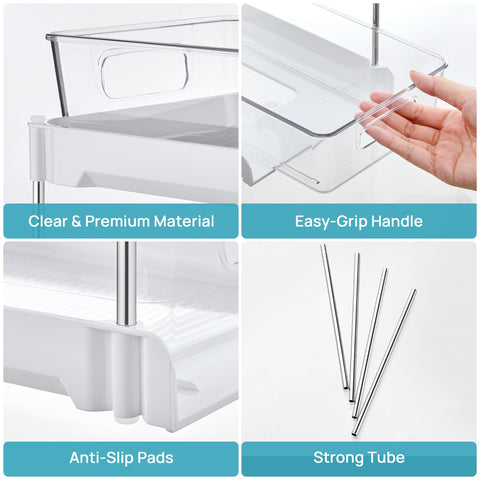 Vtopmart lifestyle bathroom scene showing organized cabinet and time savings