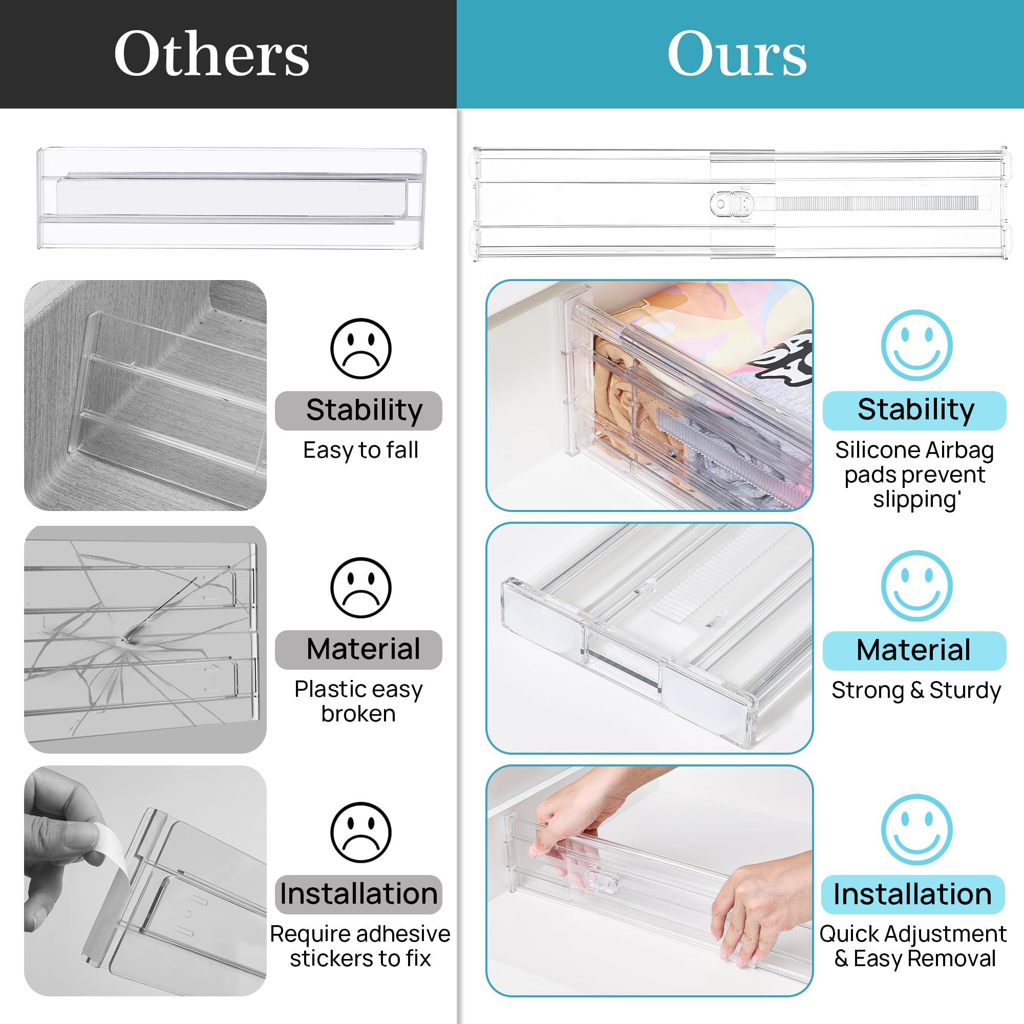 Vtopmart bedroom drawer organization in lifestyle setting for clarity