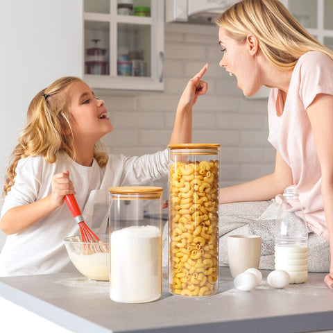 Vtopmart jars on kitchen counter adding tidy aesthetic and easy access