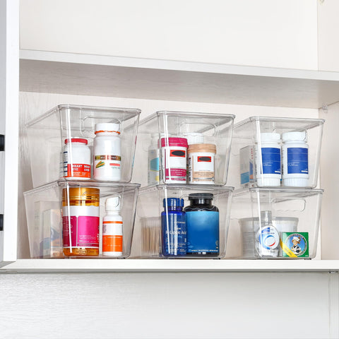 Vtopmart bins on kitchen counter organizing ingredients for convenience
