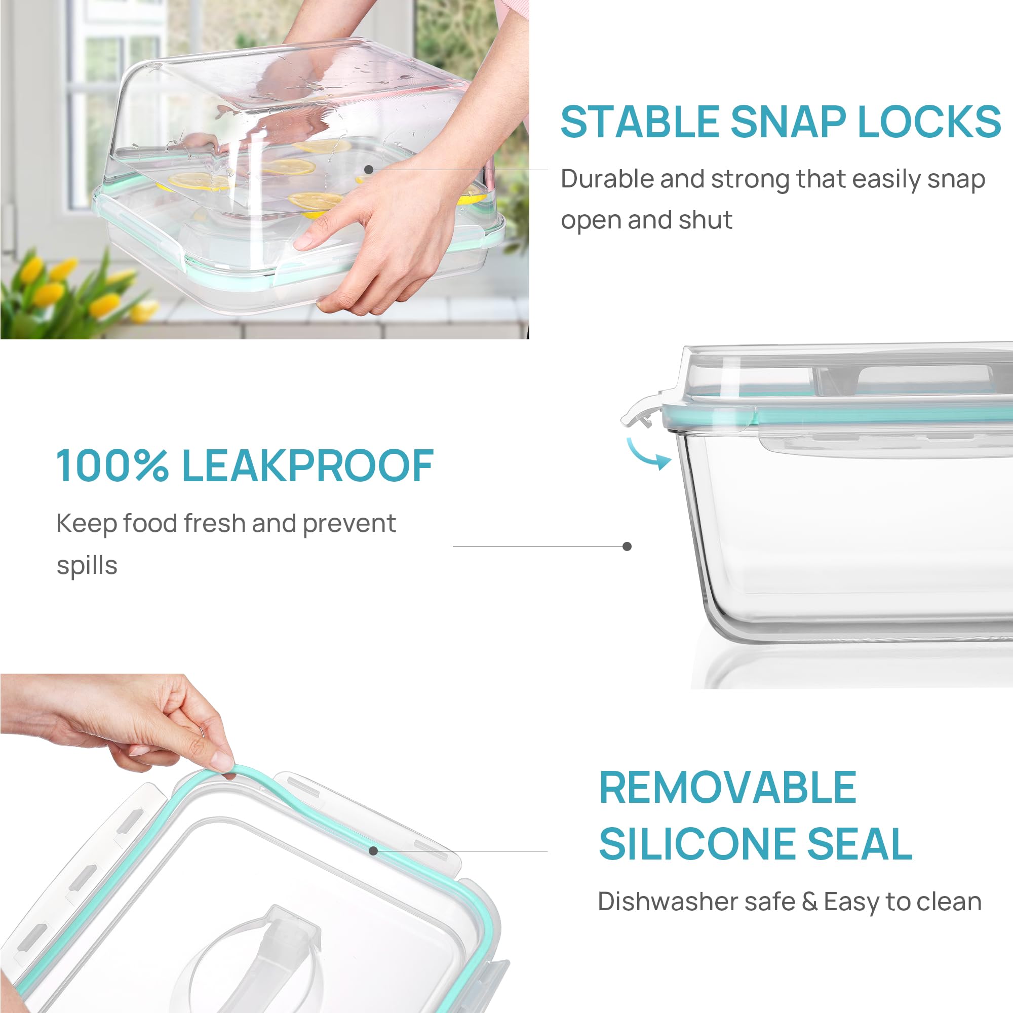 Vtopmart container beside a measuring scale showing true 6.5L capacity