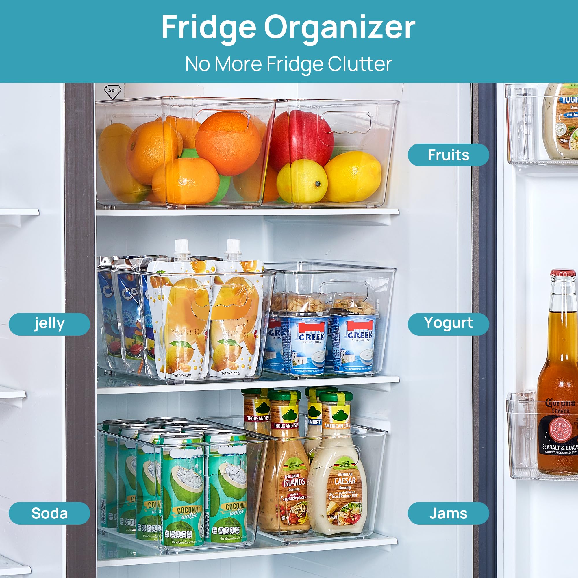 Vtopmart on pantry shelf holding canned goods for space-saving benefit