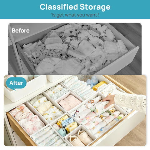 Vtopmart view inside rectangle bin showing roomy storage and easy access to clothes
