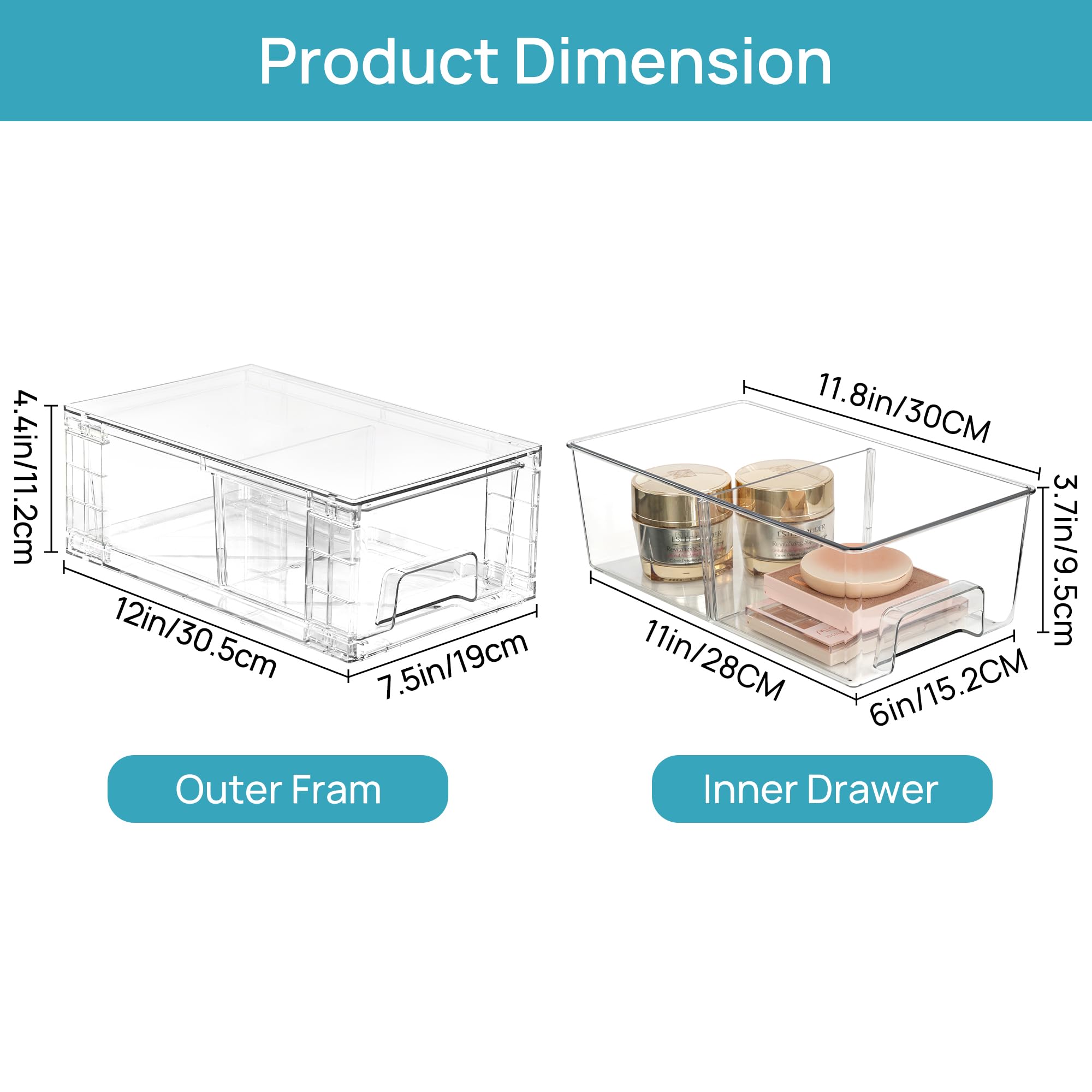 Vtopmart removable dividers closeup demonstrating customizable compartments