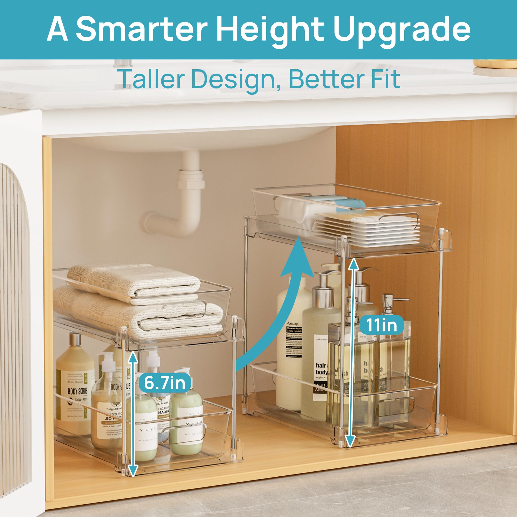 Vtopmart side profile highlighting smooth sliding mechanism for easy access