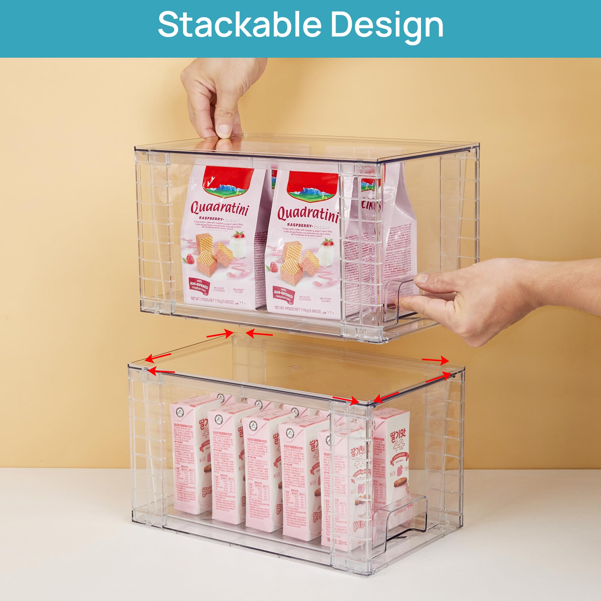Vtopmart side view of drawers stacked to show vertical space-saving advantage