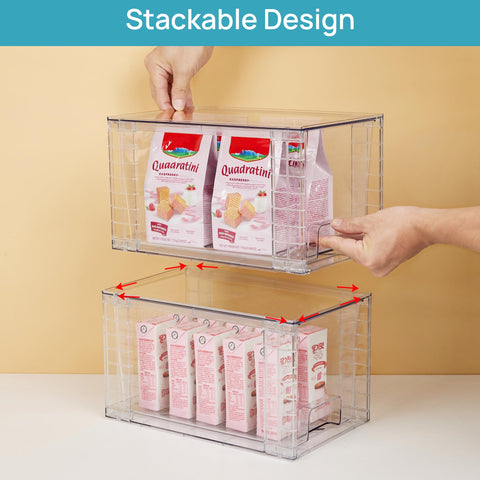 Vtopmart side view of drawers stacked to show vertical space-saving advantage
