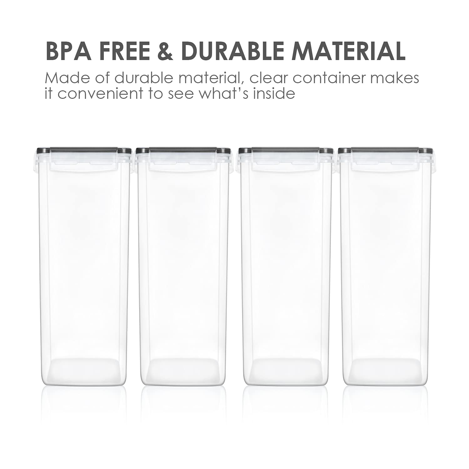 Vtopmart tall container filled with spaghetti illustrating space-saving upright storage