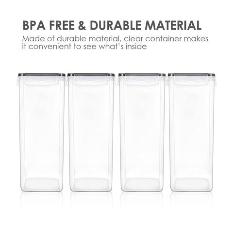 Vtopmart tall container filled with spaghetti illustrating space-saving upright storage