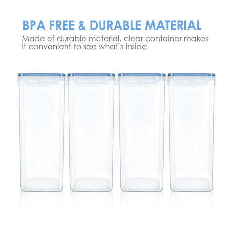 Vtopmart tall container holding spaghetti to show fit and space-saving vertical storage