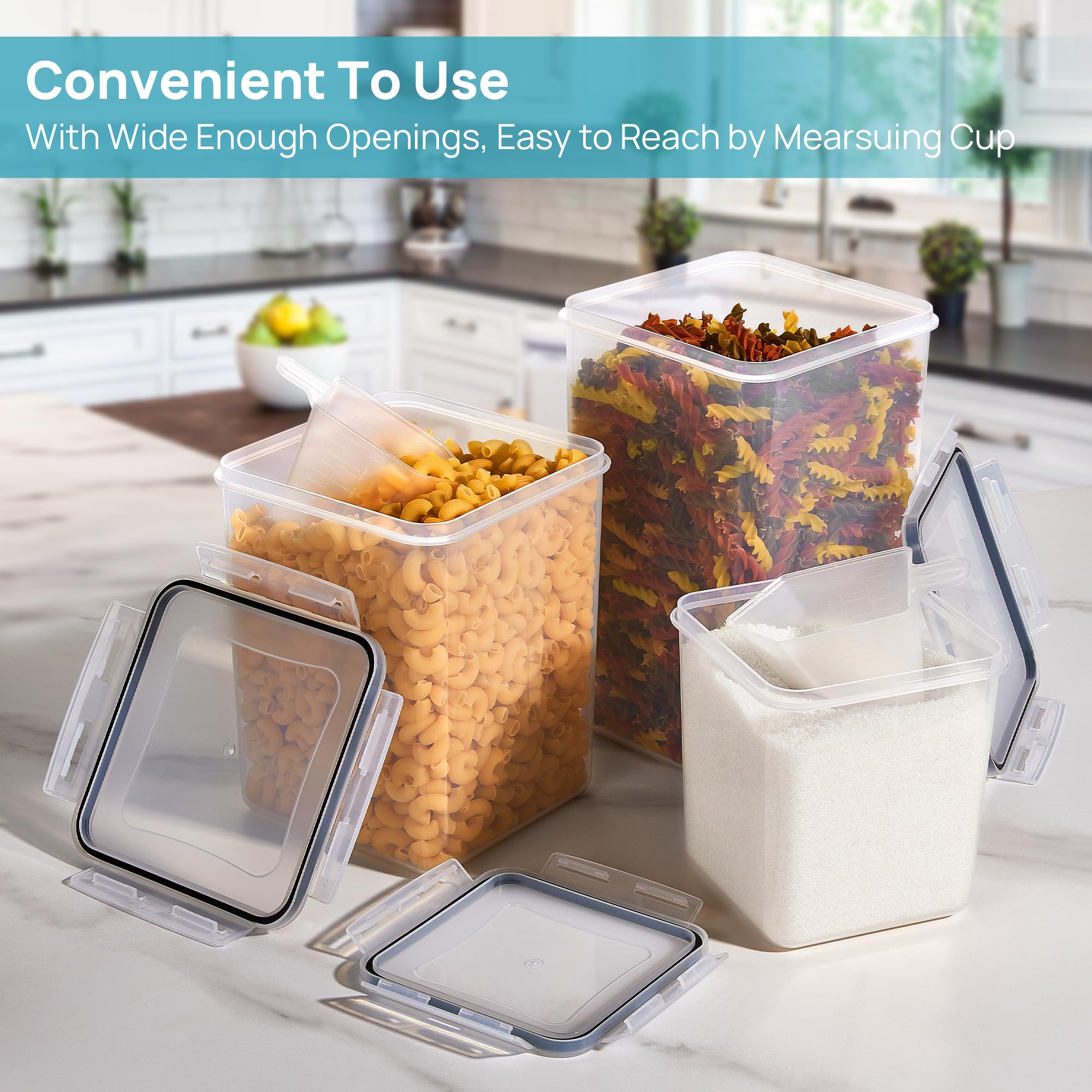Vtopmart stacked containers in pantry demonstrating space-saving organization