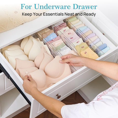 Vtopmart dividers creating neat compartments for socks and underwear for tidy storage
