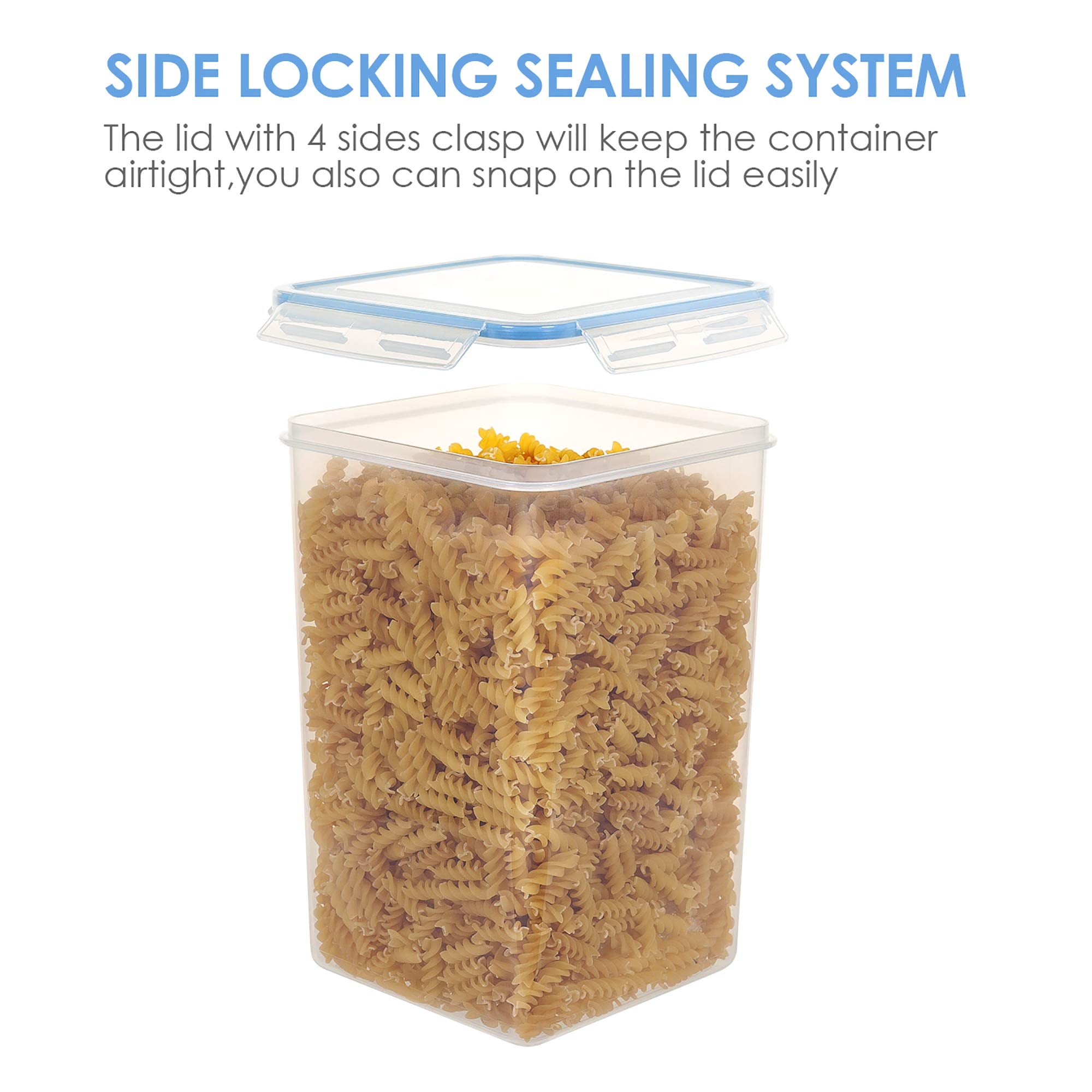 Vtopmart stacked containers on pantry shelf maximizing shelf space and accessibility