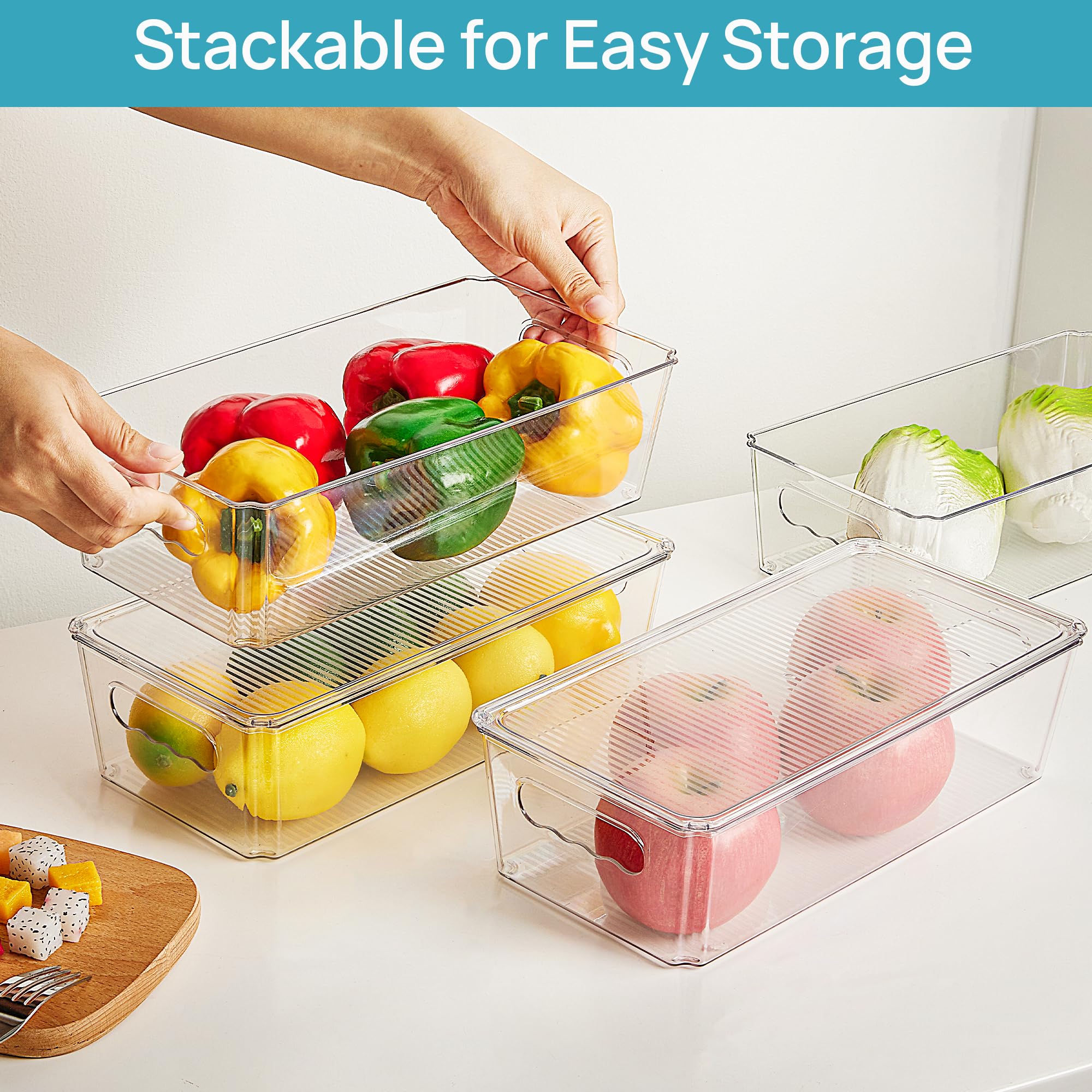 Vtopmart stacked side view showing secure lids and space-saving vertical layout