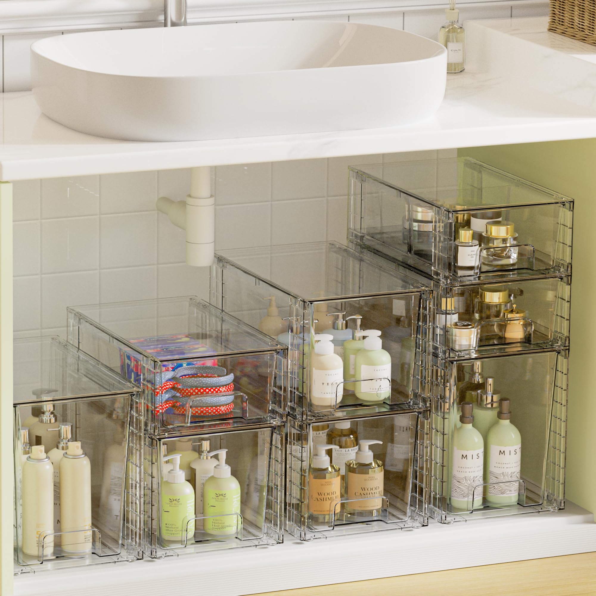 Vtopmart acrylic close texture detail showing clear, dust-resistant material benefit