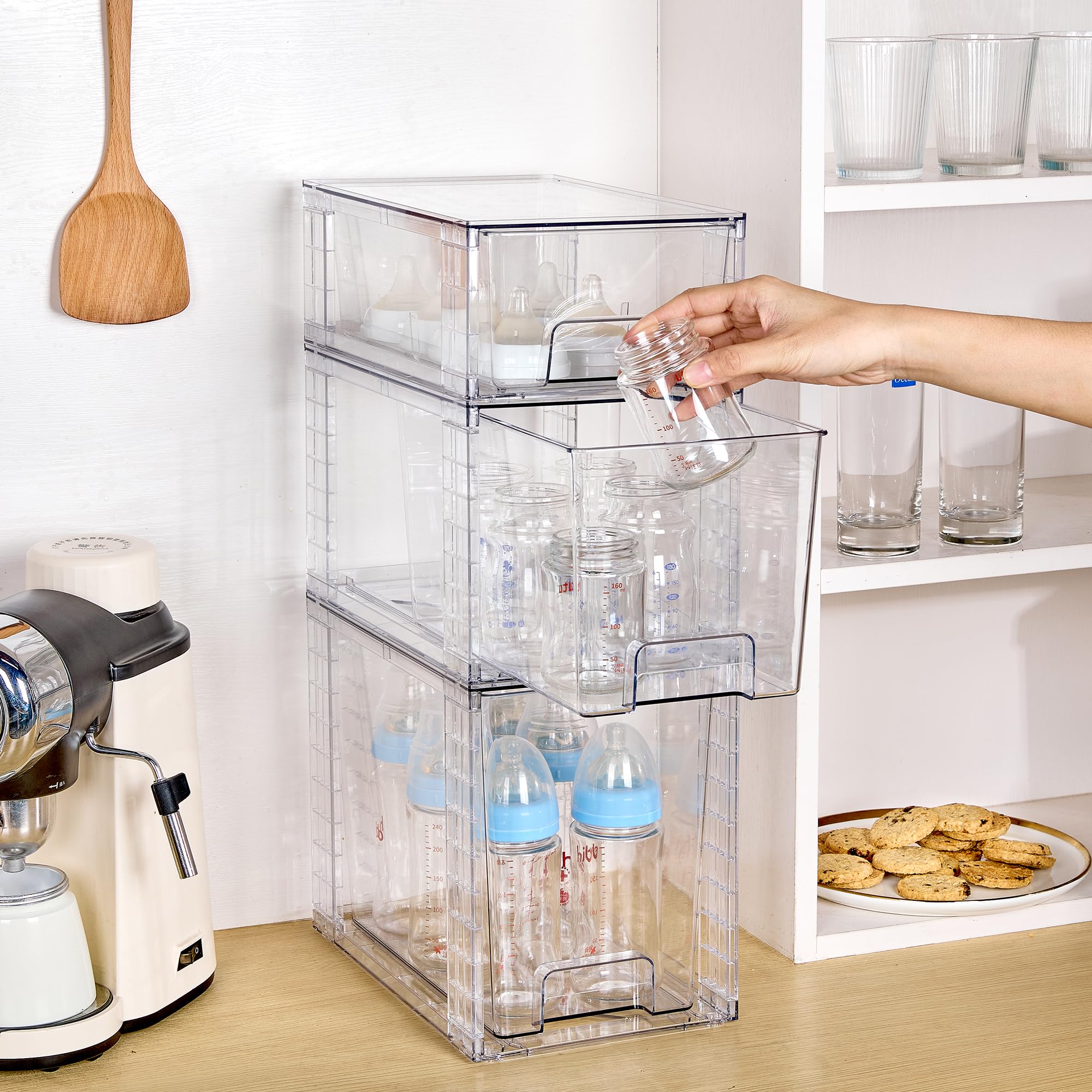 Vtopmart installed under sink organizing cleaning items for clutter-free storage