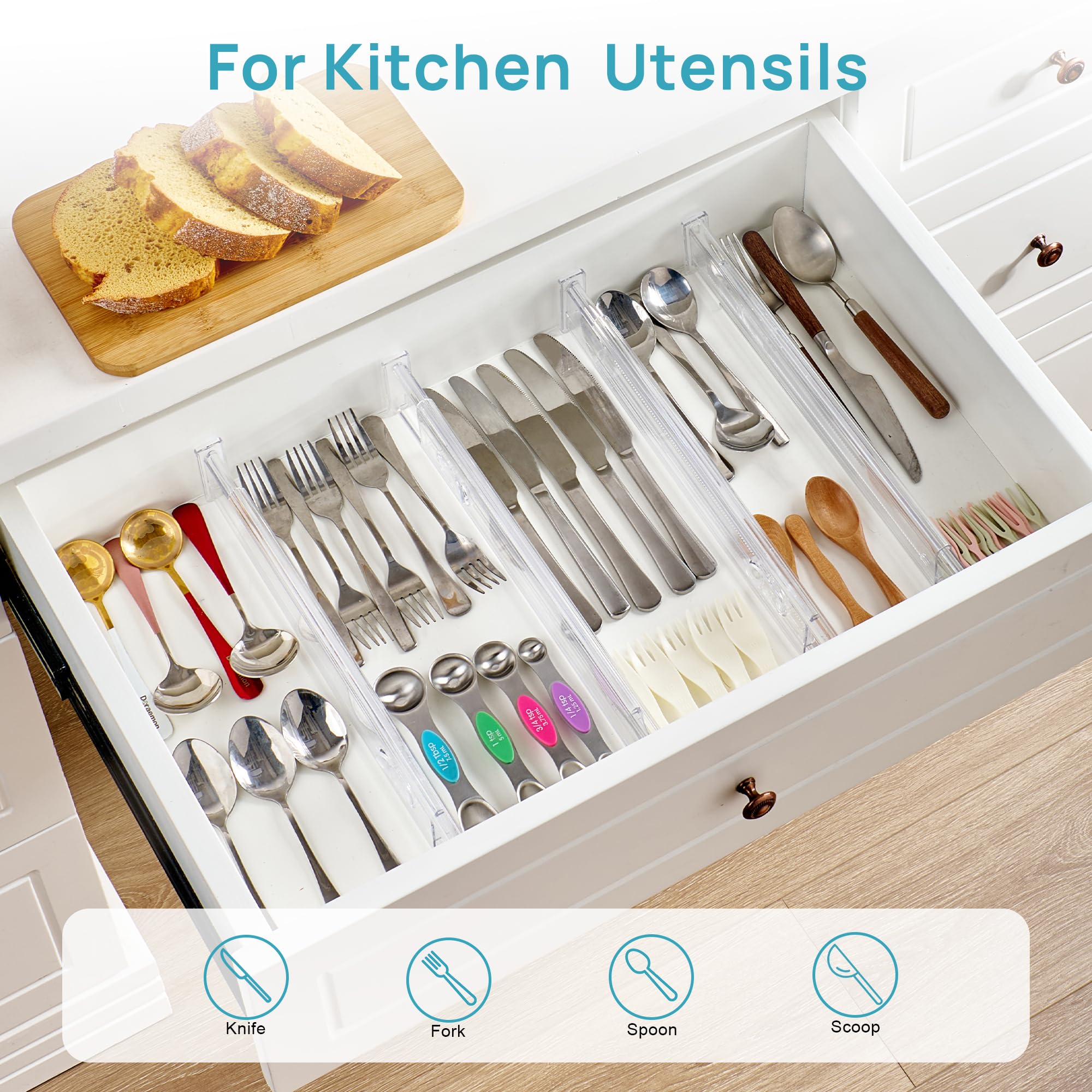 Vtopmart vertical divider organizing cutlery to save space and increase order