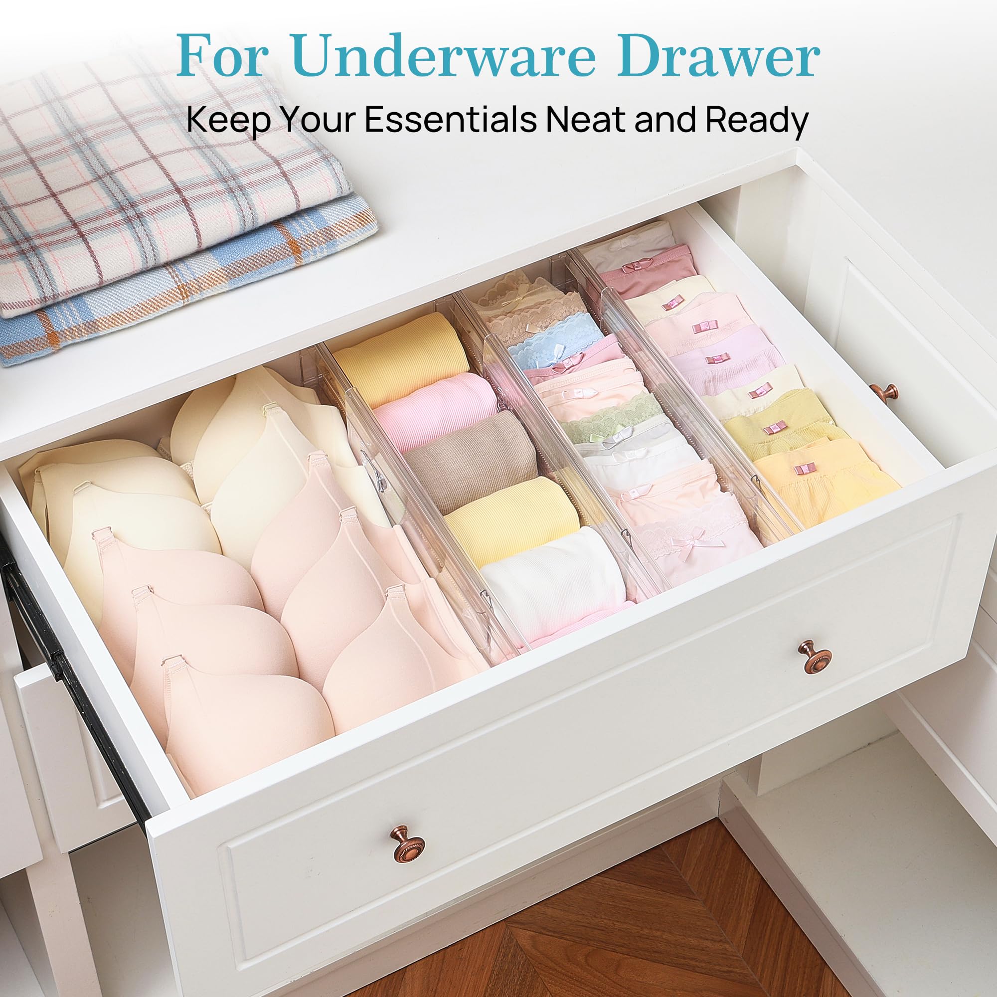 Vtopmart vertical setup in a deep drawer maximizing storage