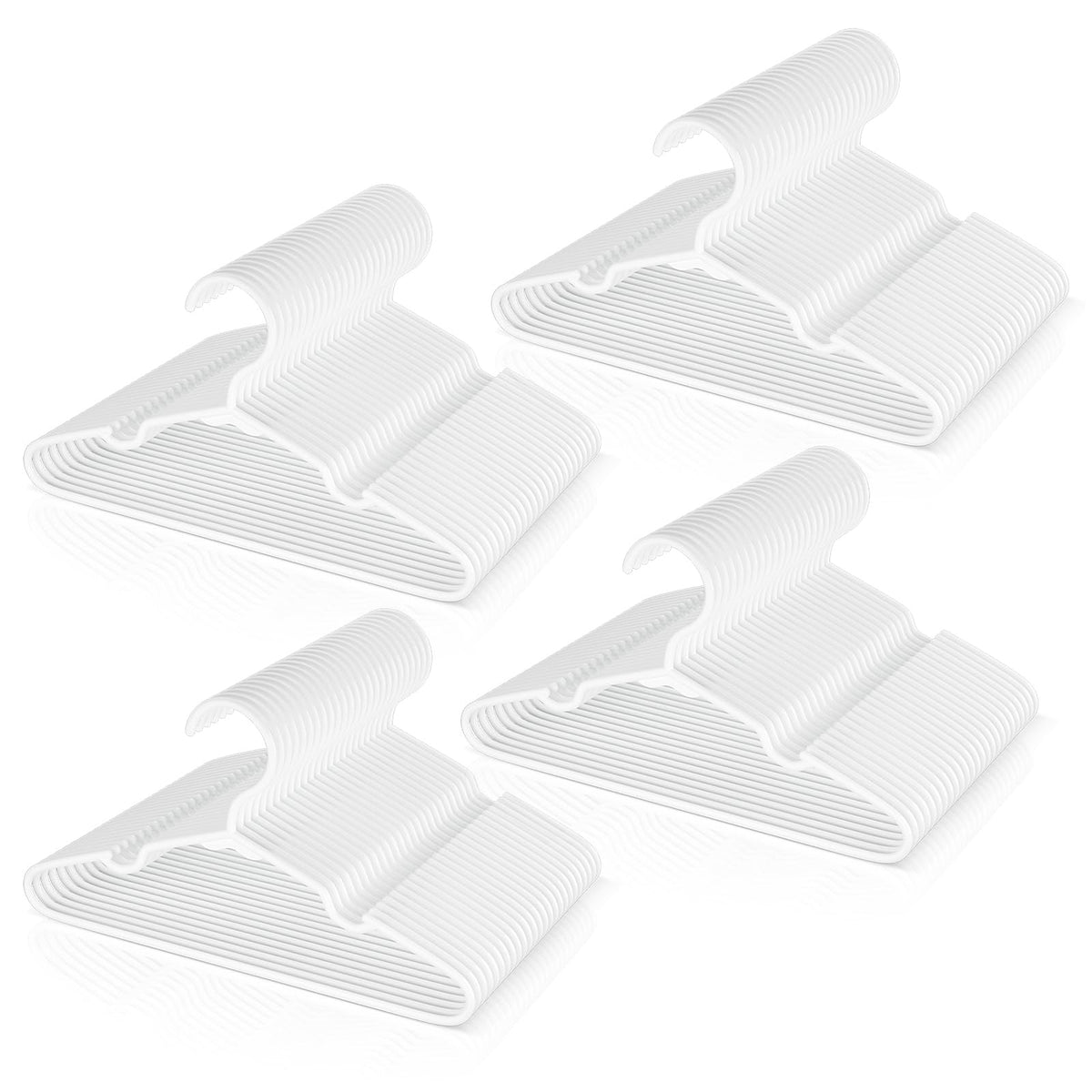 VTRIN front view packaging showing 100 hangers and space-saving benefit