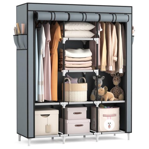 VTRIN front view of full wardrobe showing covered protection and organized storage benefit