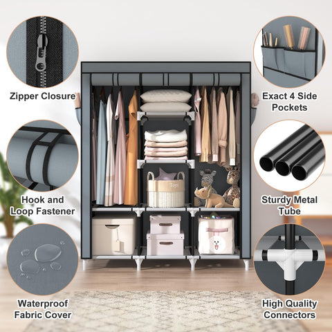 VTRIN hanging rod loaded with jackets showing wrinkle prevention and high-capacity benefit