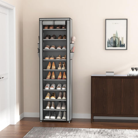 VTRIN height comparison with tall boots showing adjustable shelf space