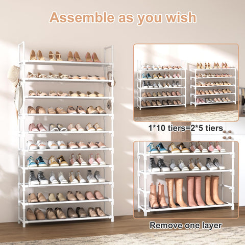 VTRIN shoe organizer in a mudroom illustrating tidy family storage