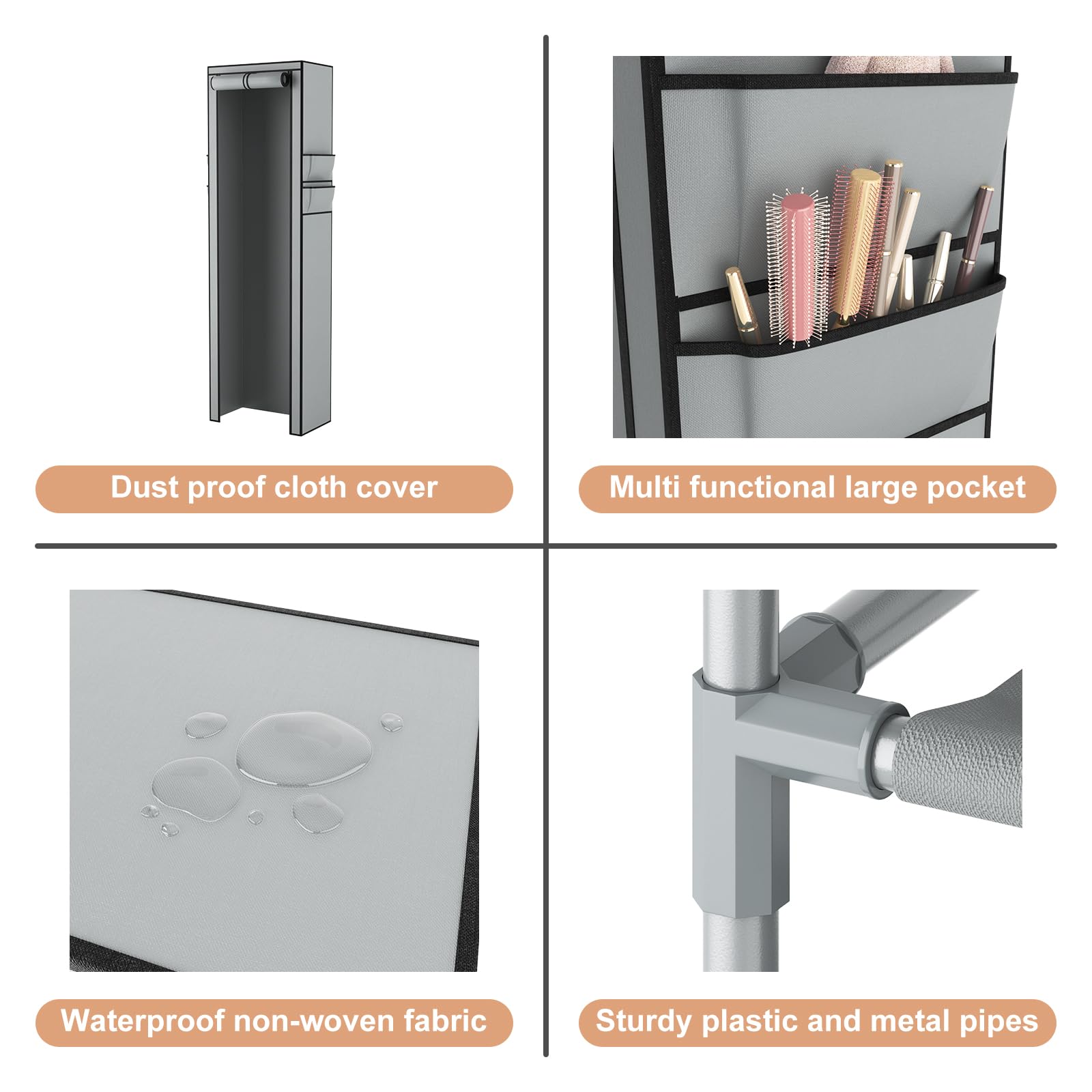 VTRIN fabric shelf close-up demonstrating heel support and protection