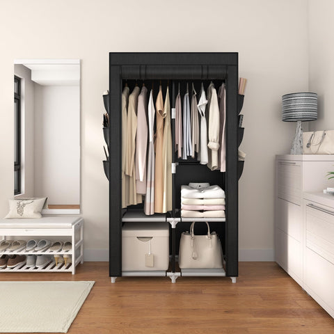 VTRIN open closet displaying two rods and four shelves for versatile organization