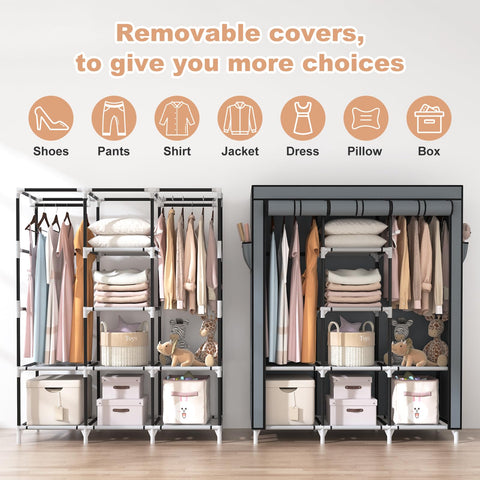 VTRIN wardrobe placed in bedroom showing space-saving addition and tidy room benefit