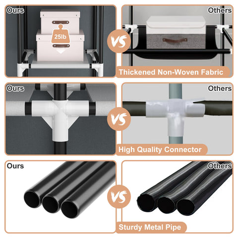 VTRIN shelves holding folded linens and bins showing versatile storage organization benefit