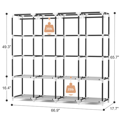 VTRIN shelf detail with folded clothes showing sturdy shelves for sweaters and linens