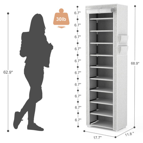 VTRIN detail of non-woven shelf layer supporting heels and preventing slips