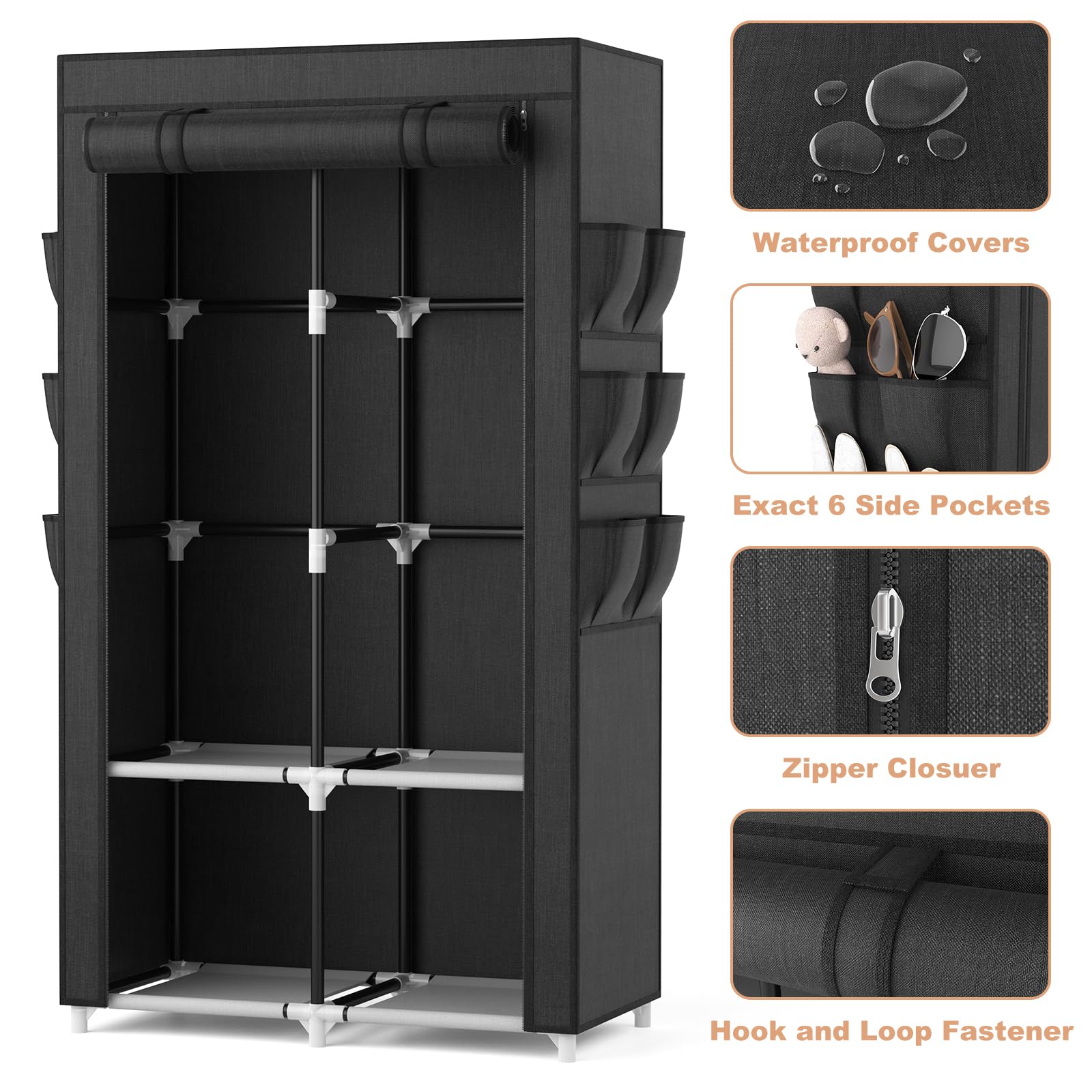 VTRIN six side pockets filled with accessories for quick access benefit