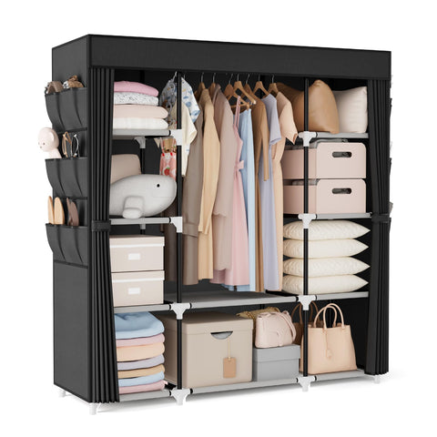 VTRIN portable closet front view showing organized storage and quick access