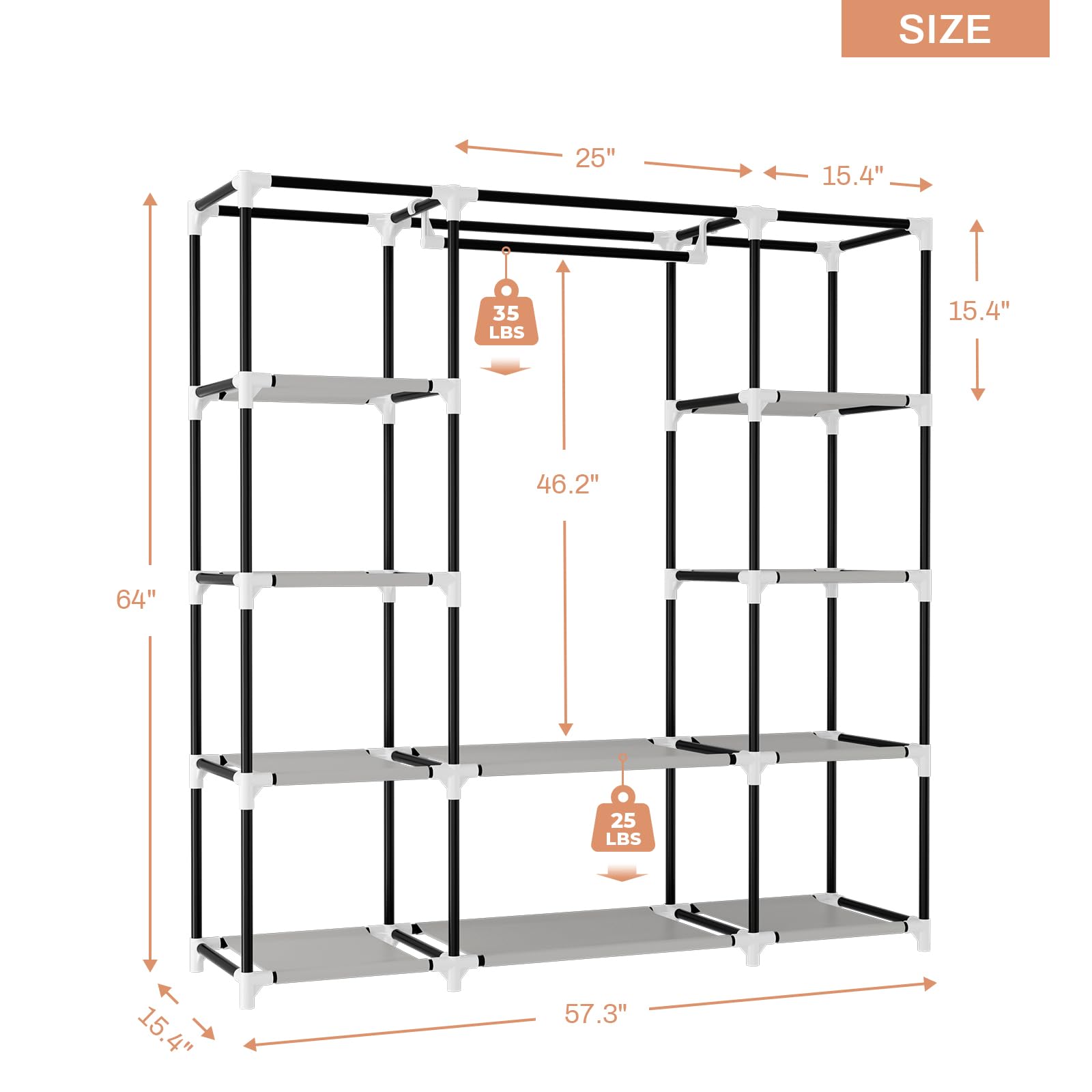 VTRIN hanging rod holding dresses and coats to prevent wrinkles