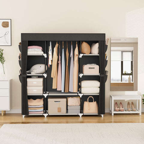 VTRIN close-up of shelves displaying sturdy surfaces and tidy folded clothes