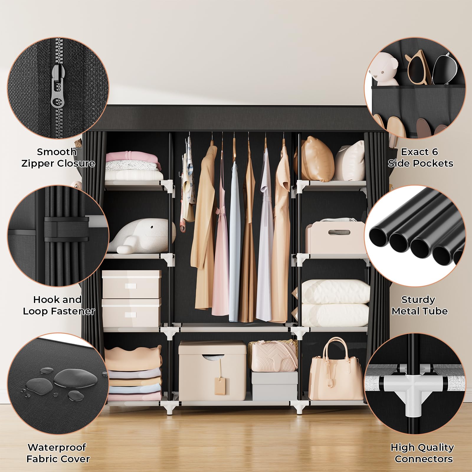 VTRIN six side pockets packed with accessories for fast retrieval