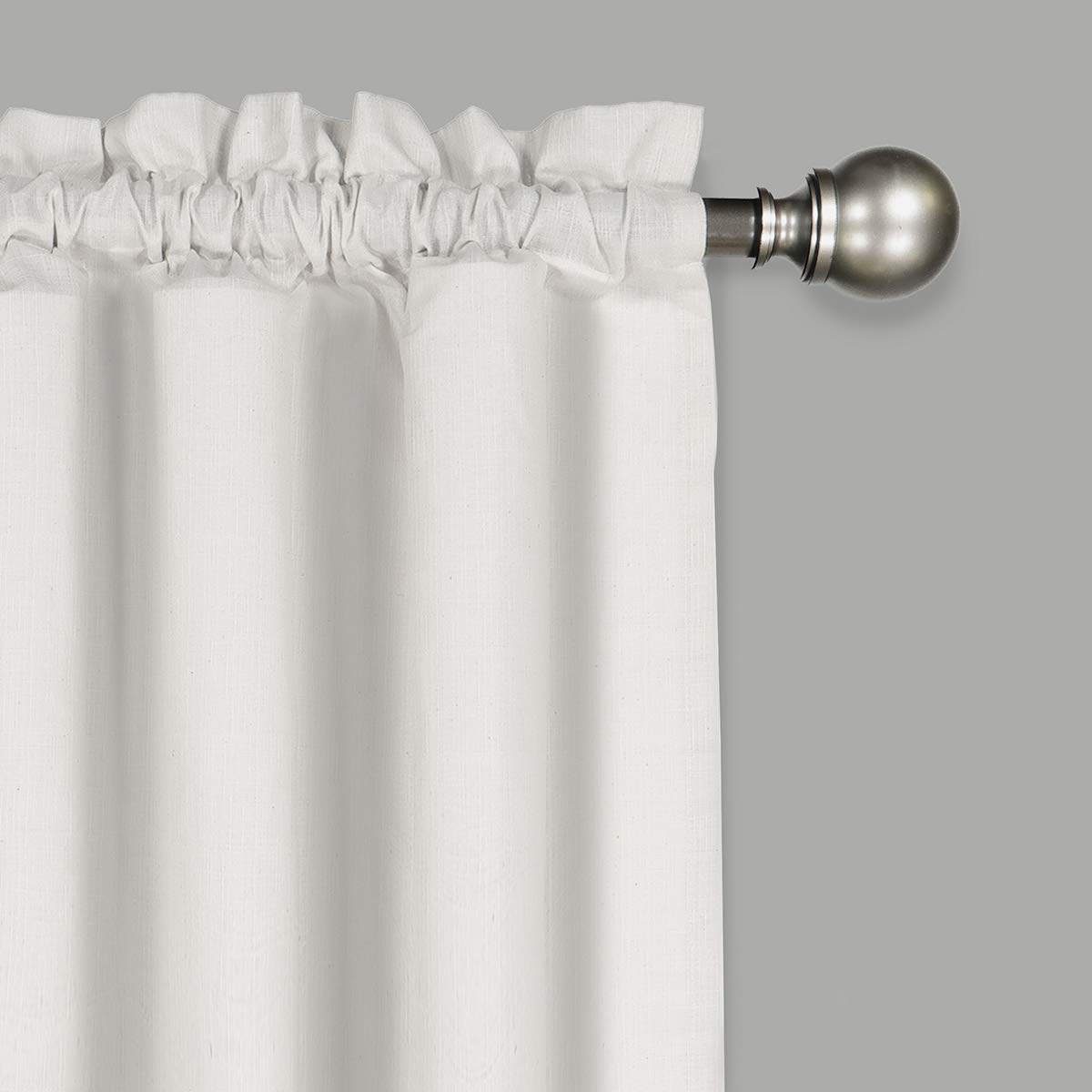 VUE Kingsbury close-up of fabric and rod pocket highlights durable texture and simple installation