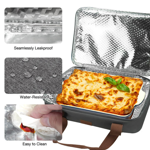 Vuudh bottom compartment with casserole pan demonstrating secure, separated storage