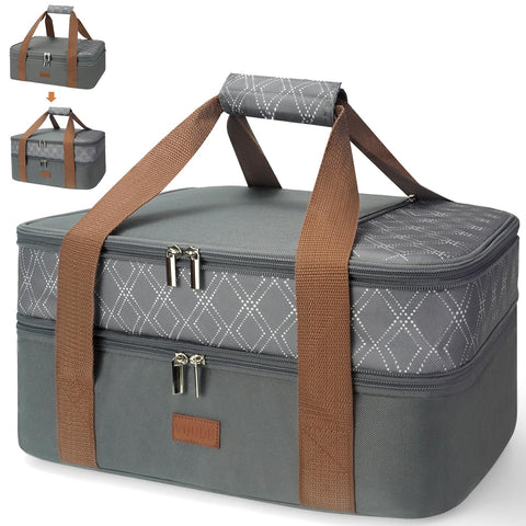 Vuudh front view of carrier showing dual compartments and handles for organized transport