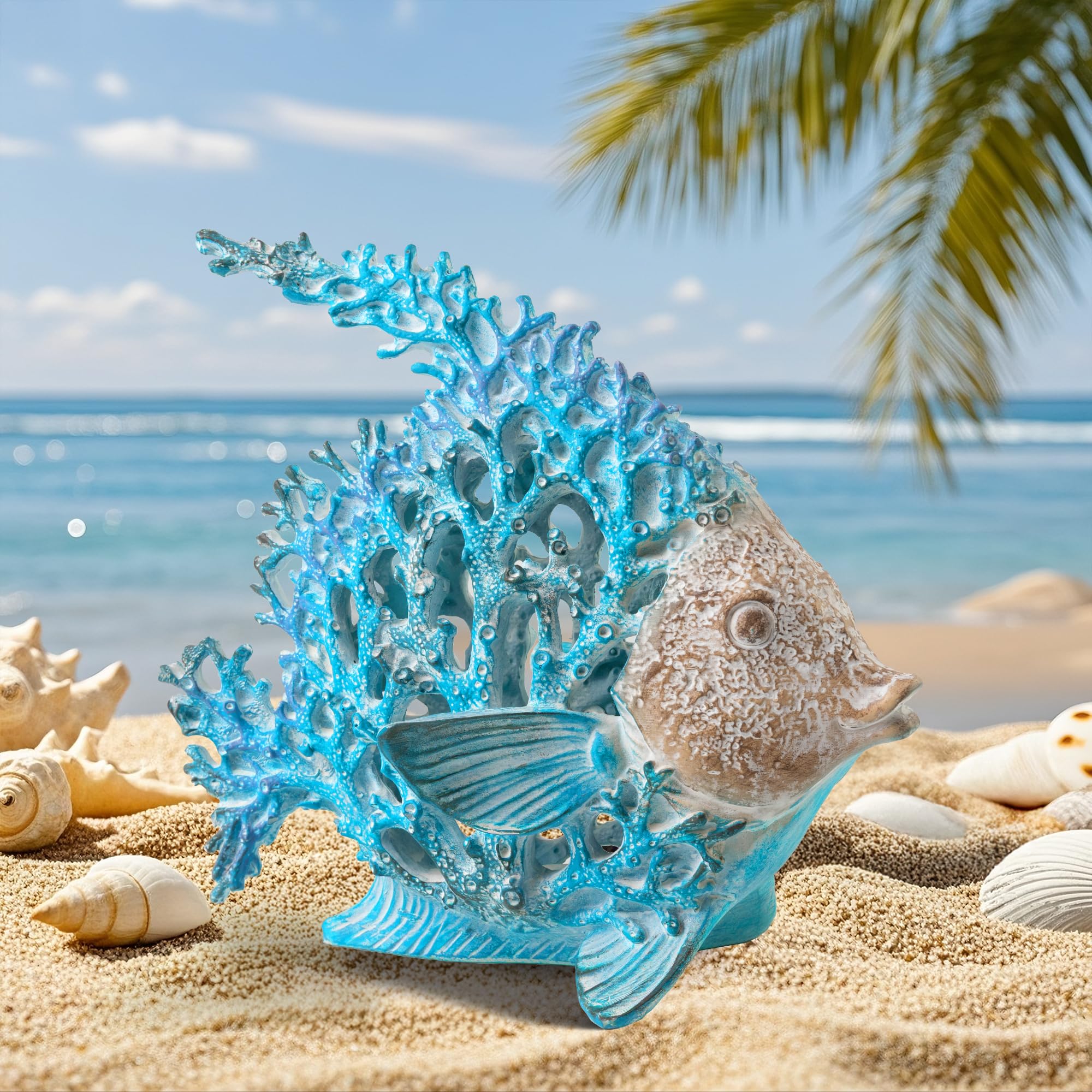 VVGIFTS angelfish next to a book to show compact size and scale