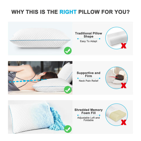 VVZ shredded memory foam fill close-up with adjustable loft benefit